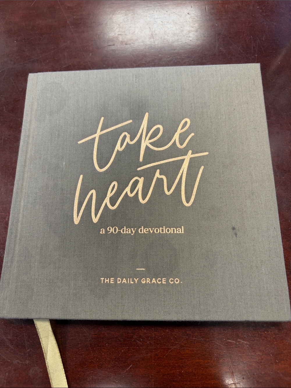 Take Heart 90-Day Devotional - in Gray with Gold Foil